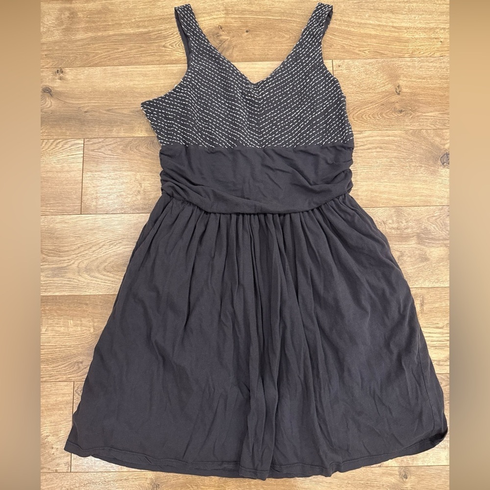 Synergy Organic Women's Rice Stitch Moxie Dress Phamtom Size XL Grey With Pocket